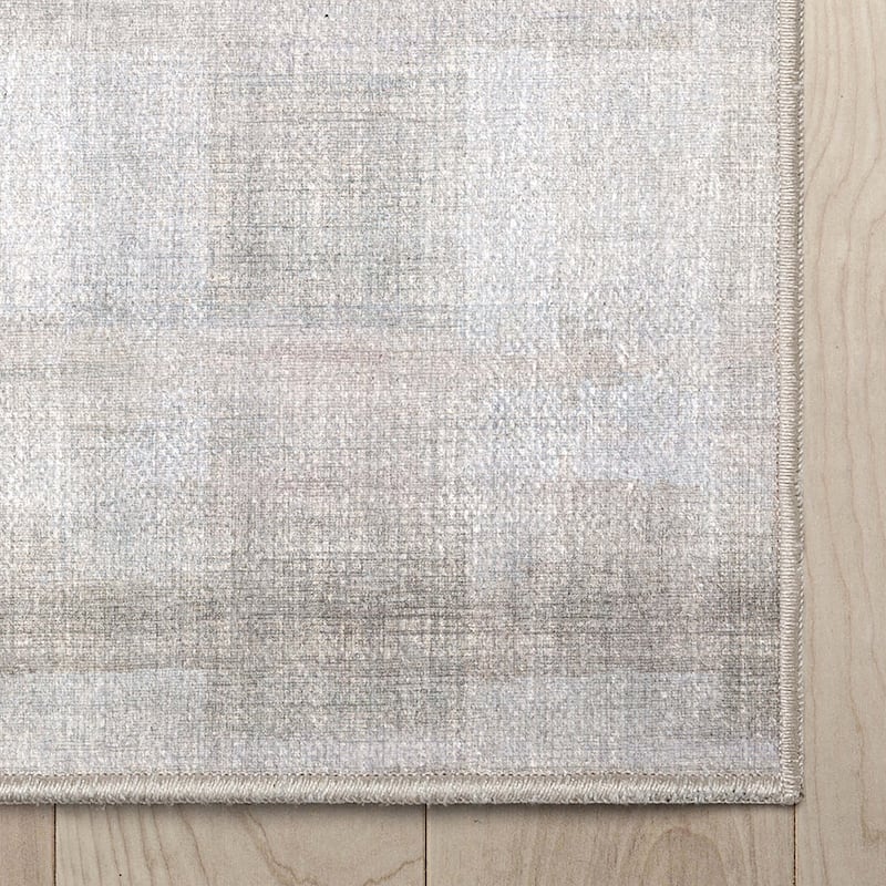 Well Woven Abstract Parquet Retro Plaid Flat-Weave Machine Washable Area Rug