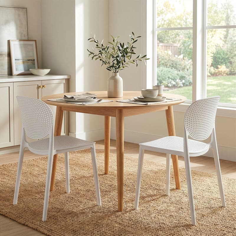 Set of 2 Balin White Plastic Dining Chairs