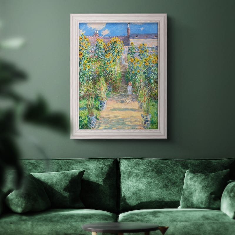 The Artist's Garden at Vetheuil  Premium Framed Canvas- Ready to Hang