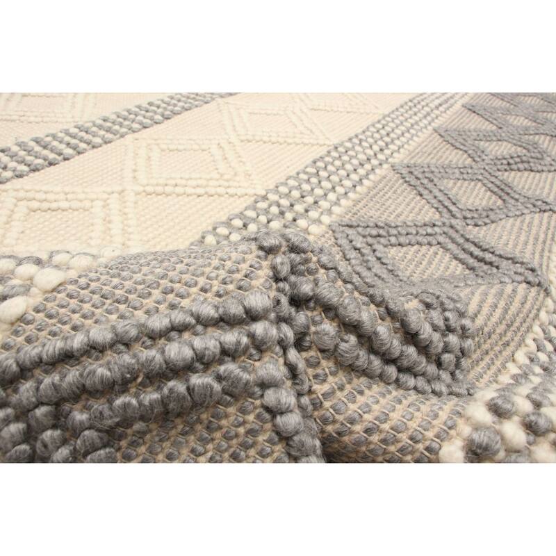 ECARPETGALLERY Braid weave Sienna Cream Wool Rug - 5'3 x 7'4