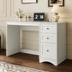preview thumbnail 5 of 6, 48" White Computer Desk with 3 Drawers, Modern Writing Desk with Storage for Home Office or Study