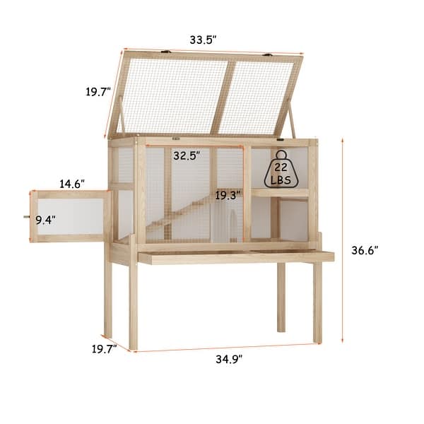 Premium Wooden Hamster Cage with Two Levels and Easy Access - Bed Bath ...
