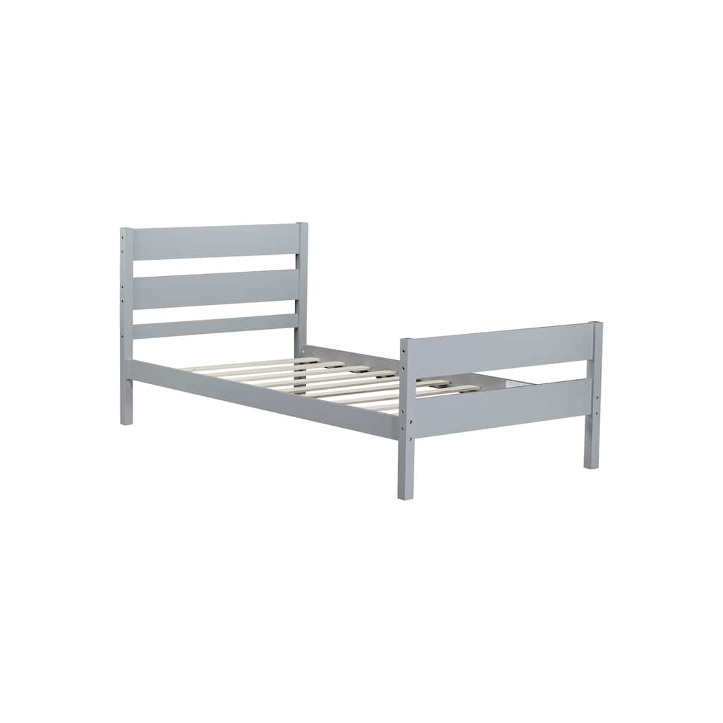 Twin Size Platform Bed with Storage, Solid Wood Frame, Rustic Minimalist Design, Easy Assembly