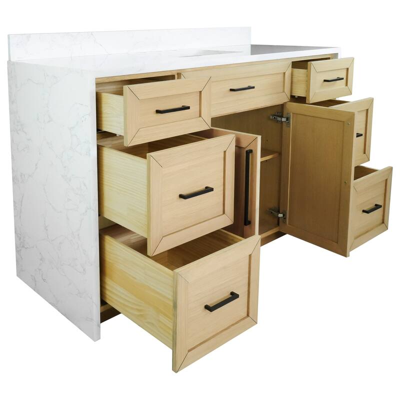 KitchenBathCollection Palisade 60" Single Waterfall Vanity with Engineered Marble Top