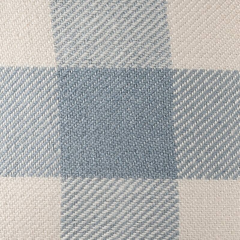 Handwoven Plaid Outdoor Patio Square Throw Pillow - 20" - Blue and Cream