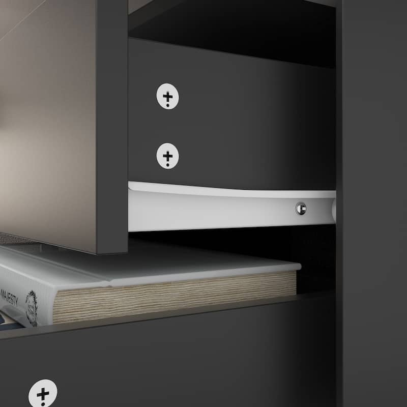 Kerrogee Black/White Bevelled Three-Drawer Bedside Table