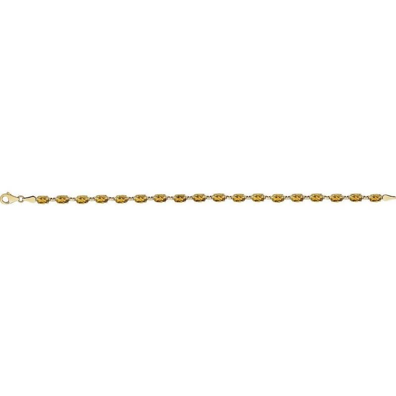 Curata 14k Yellow Gold Citrine Citrine 7.25 Inch Bracelet