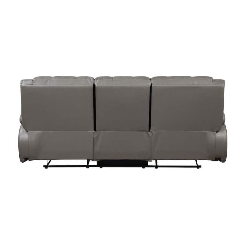 Fremont & Park Baron 86.5" Leather Manual Double Reclining Sofa, Wall Hugger Design