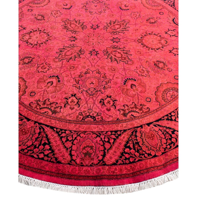 Overdyed One-of-a-Kind Hand-Knotted Area Rug - Pink - 6' 1" x 6' 1"