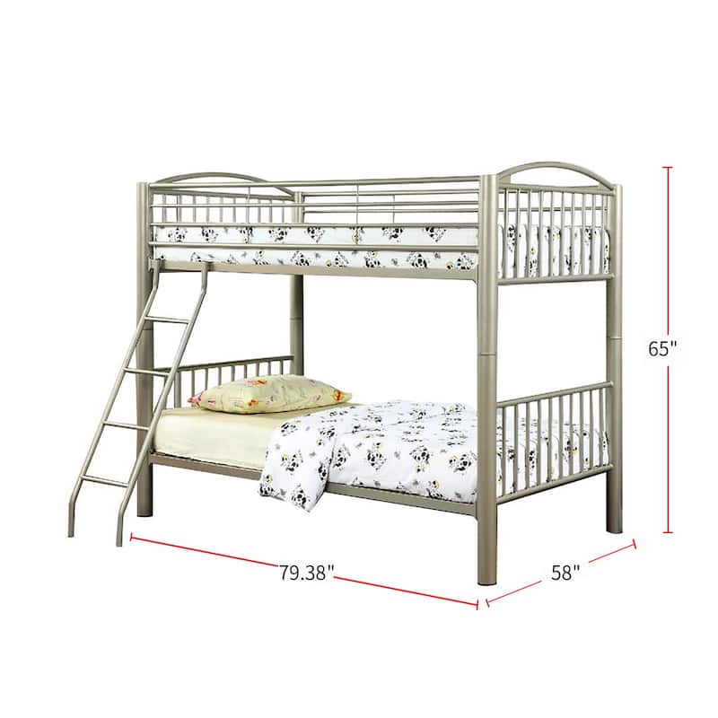 Metal Full Bunk Bed in Metallic Gold