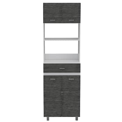 Microwave Cabinet Madison, Kitchen, White / Smokey Oak,High quality and durable