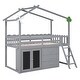 preview thumbnail 8 of 13, Grey Twin Pinewood Loft Bed with Fence and Storage