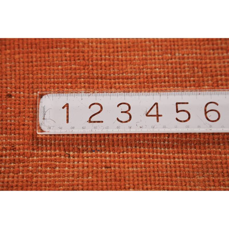Solid / Modern Gabbeh Runner Rug Hand-Knotted Wool Carpet - 3'0" x 9'9"