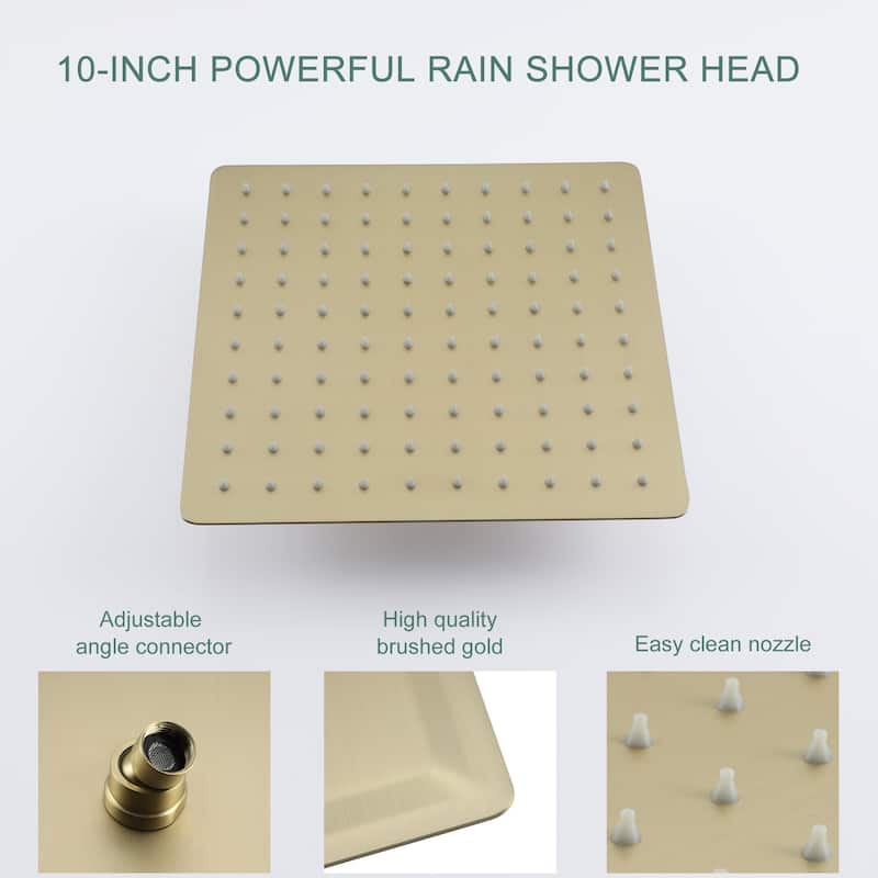 2.5 GPM 10 in. Wall Mount Dual Shower Heads with Pressure Balance Valve