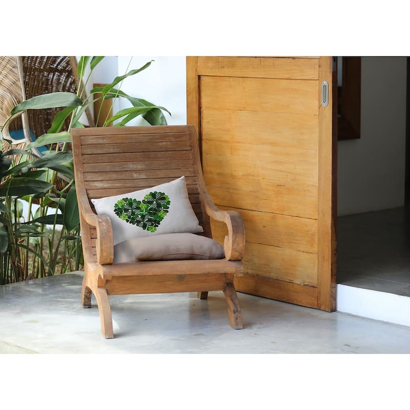 Lucky Heart Indoor/Outdoor Throw Pillow