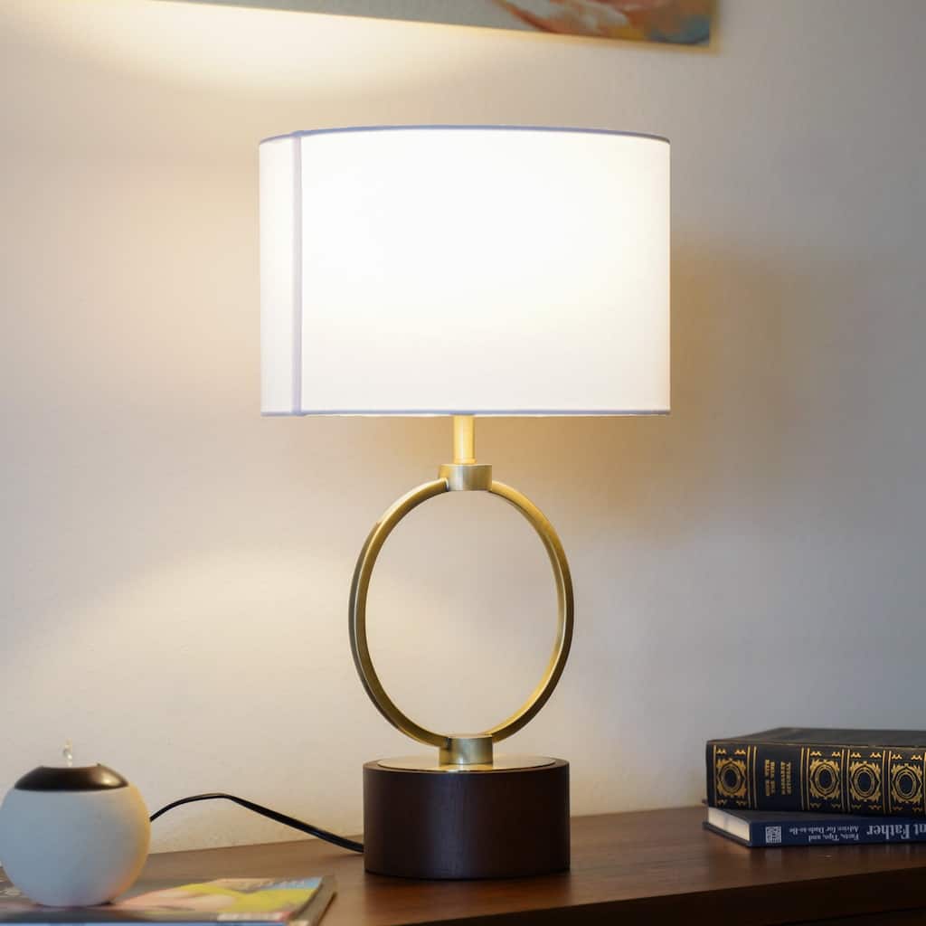 Bedroom Table Lamp Romantic Warm Metal Study Room Desk Bedside Lamp, Metal Circular Table Lamp 110V