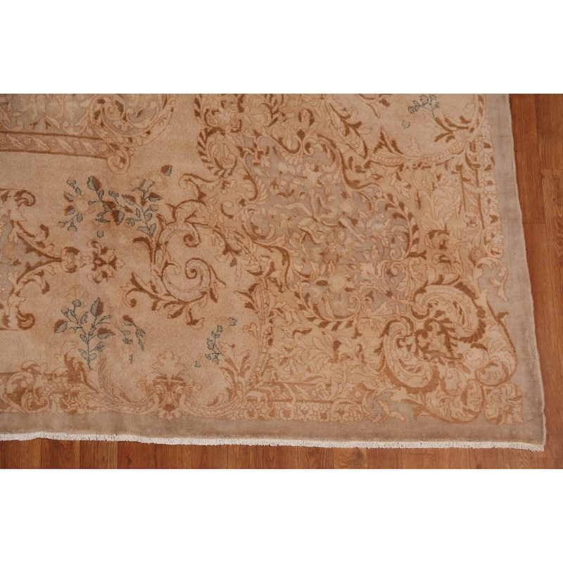Kerman Persian Antique Large Rug Hand-Knotted Wool Carpet - 10'6"x 19'9"