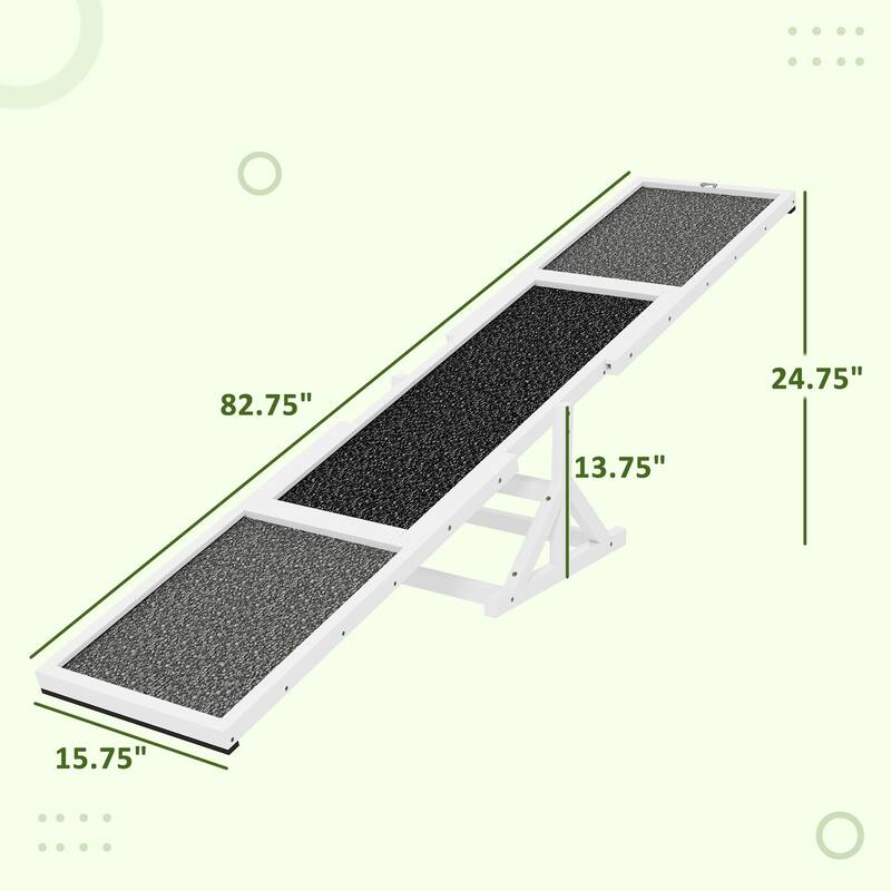 PawHut Wooden Dog Agility Seesaw for Training and Exercise, Platform Equipment Run Game Toy, Weather Resistant Pet Supplies