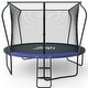 preview thumbnail 1 of 8, 123 JUMP 10 FT Round Trampoline with Safety Enclosure Net, Outdoor Trampoline with Ladder, ASTM Approved Trampoline for Kids