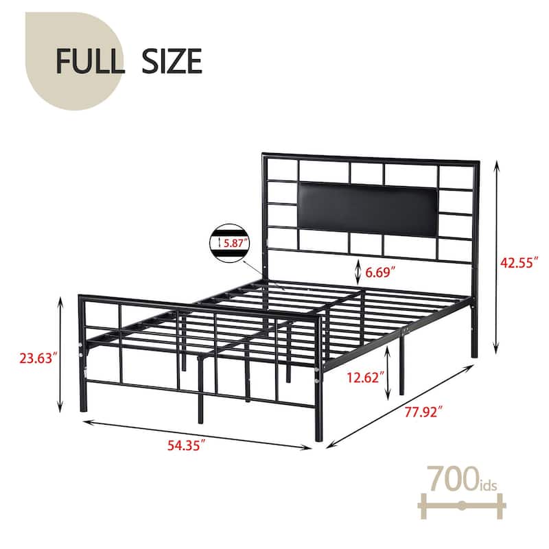 Aufank Platform Metal Bed Frame with Headboard and Footboard