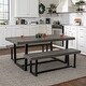 preview thumbnail 1 of 25, Middlebrook Solid Wood 3-Piece Dining Set with 60-inch Benches