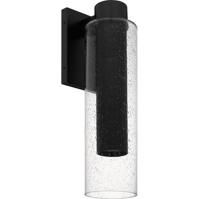 Matte Black LED Outdoor Wall Lantern from the Sawyer Collection - Black