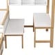 preview thumbnail 5 of 8, Full Size Wooden House Bed Original Wood Colored Frame with Drawer, Platform Bed with Desk and Bookshelf, White