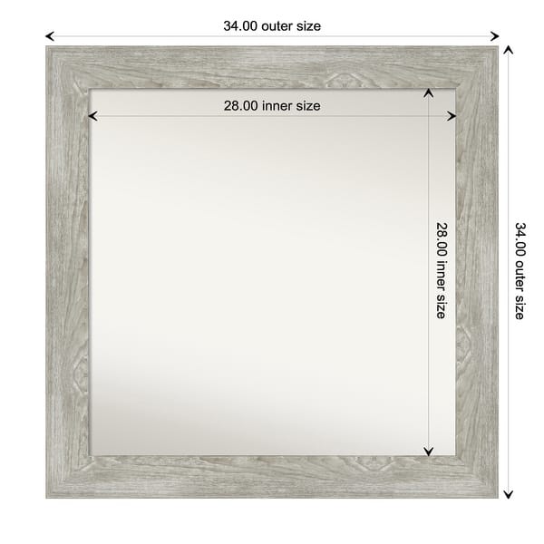 dimension image slide 77 of 113, Dove Greywash Framed Non-Beveled Custom Wall Mirror, Bathroom Vanity Mirror
