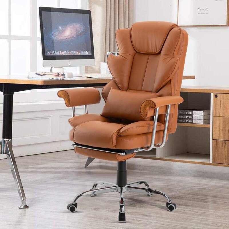 Executive Chair with Headrest Footrest Lumbar Pillow