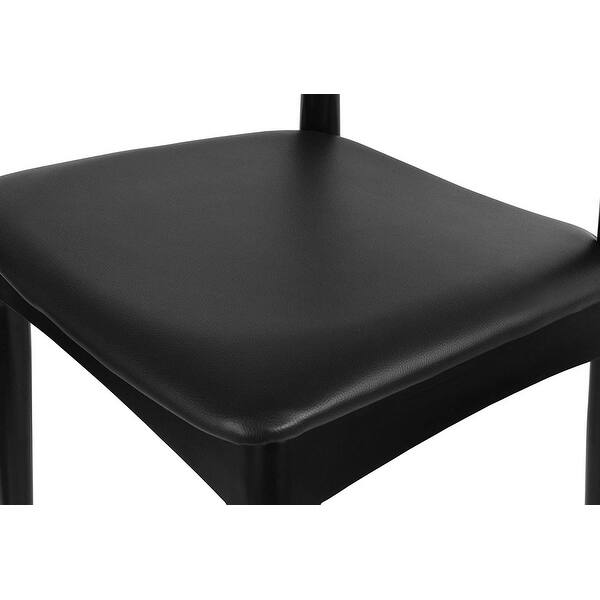 Shop 2xhome Solid Real Wood Dark Seat Pu Leather Cushion Elbow Dining Chairs Desk No Arm Living Room Bedroom Kitchen Room Padded On Sale Overstock 28496388