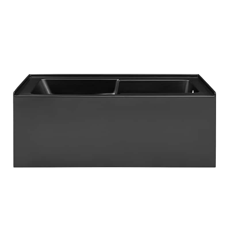 Swiss Madison Voltaire, Acrylic White, Alcove, Integral Armrest, Bathtub with Apron