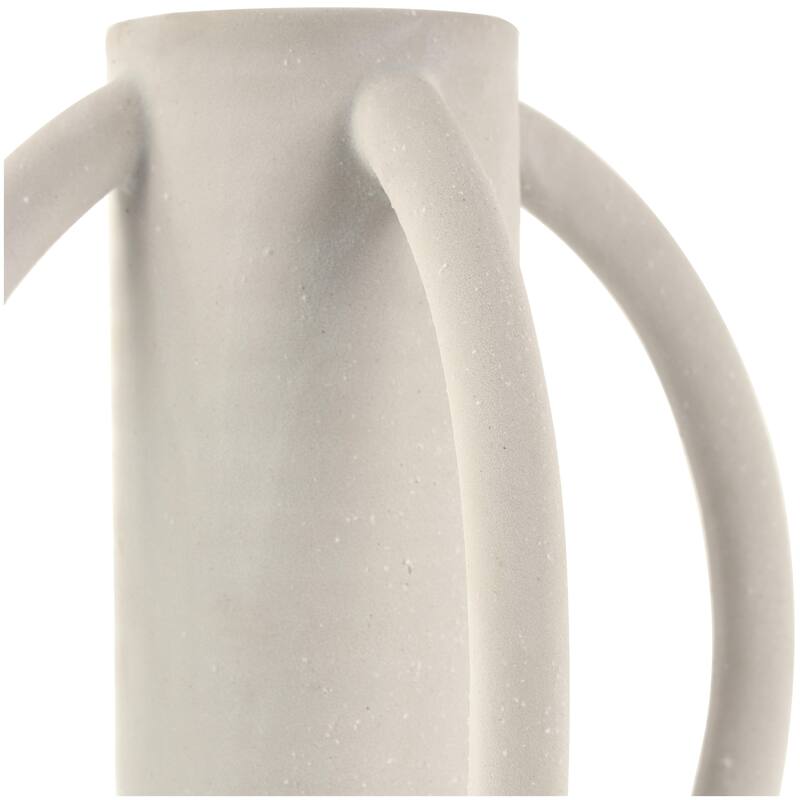 Ceramic Textured Vase with 4 Handles - Cream - Roche River Decor
