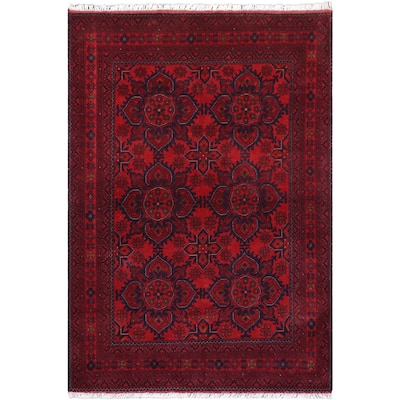 Rustic Biljik Khal Mohammadi Madilyn Red/Blue Rug - 4'10'' x 6'7''