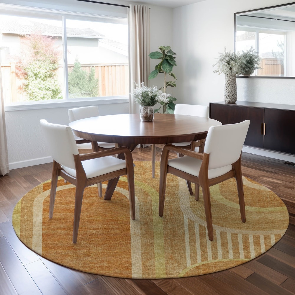 Machine Washable Indoor/ Outdoor Chantille Mid Century Modern Rug