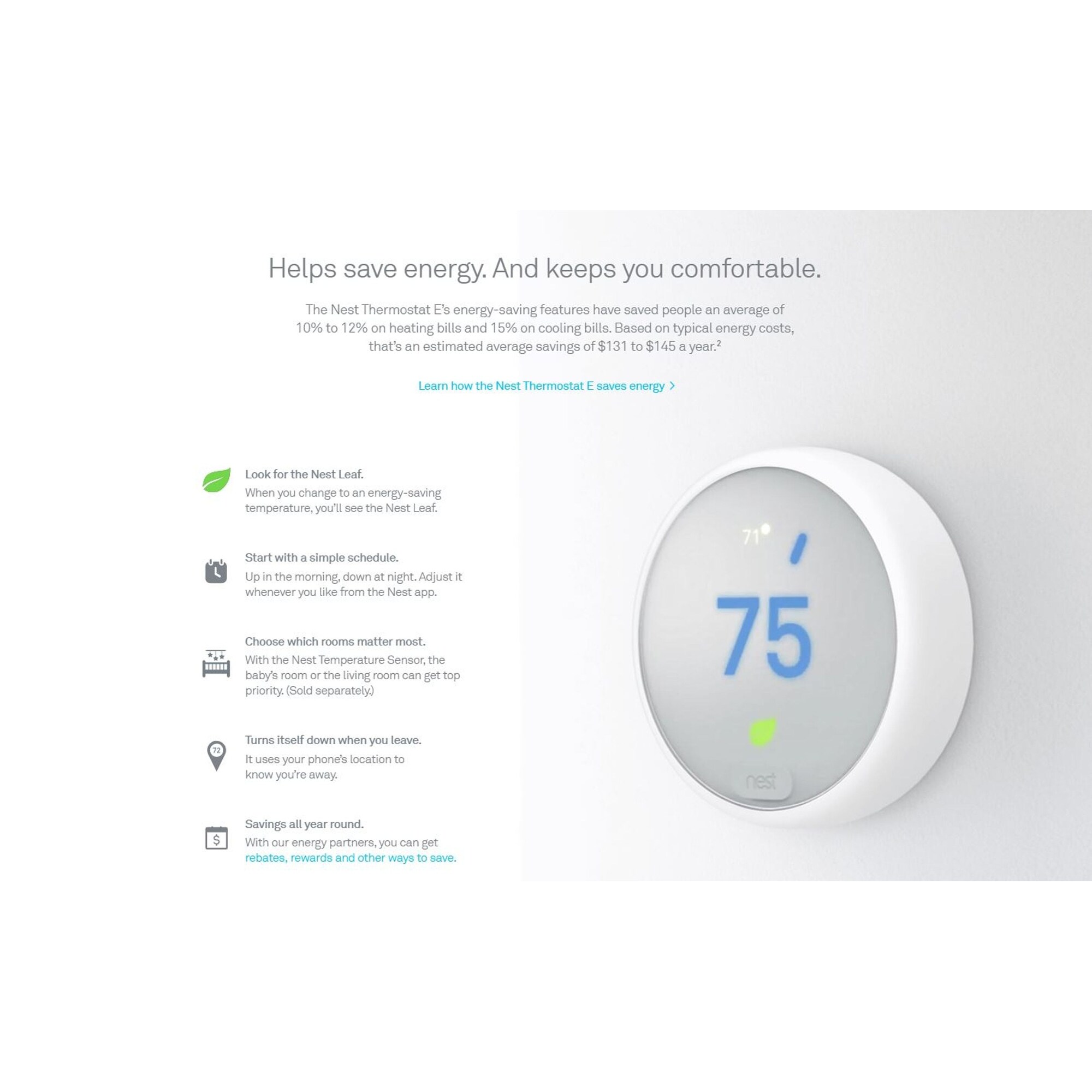 Shop Google Nest Smart Thermostat E White Overstock 18543193