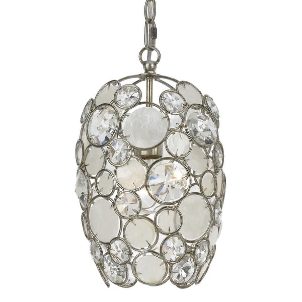 slide 2 of 6, Palla 1 Light Antique Silver Mini Chandelier - 8.5'' W x 13.75'' H 8.5'' W x 13.75'' H