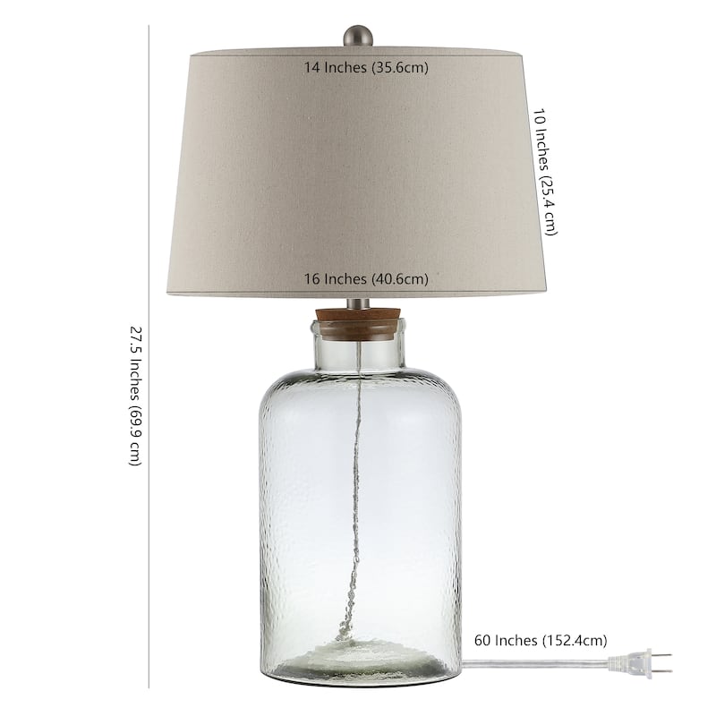 SAFAVIEH Lighting Ferencne 27.5-inch Glass Table Lamp (Set of 2) - 16" x 16" x 27.5" - 16Wx16Dx28H