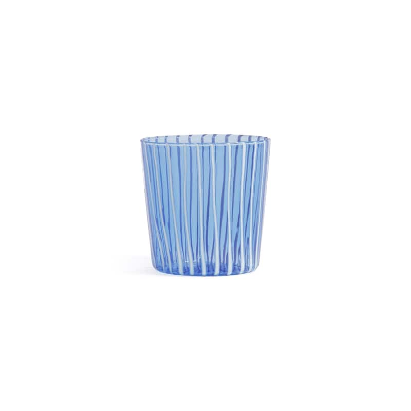 Marina White Stripe Glass Tumblers, Set of 6