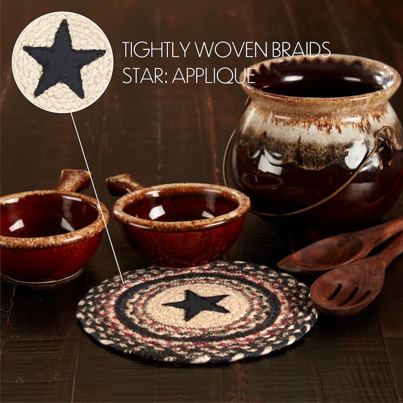 Colonial Star Jute Trivet 8 - Trivet - Tan
