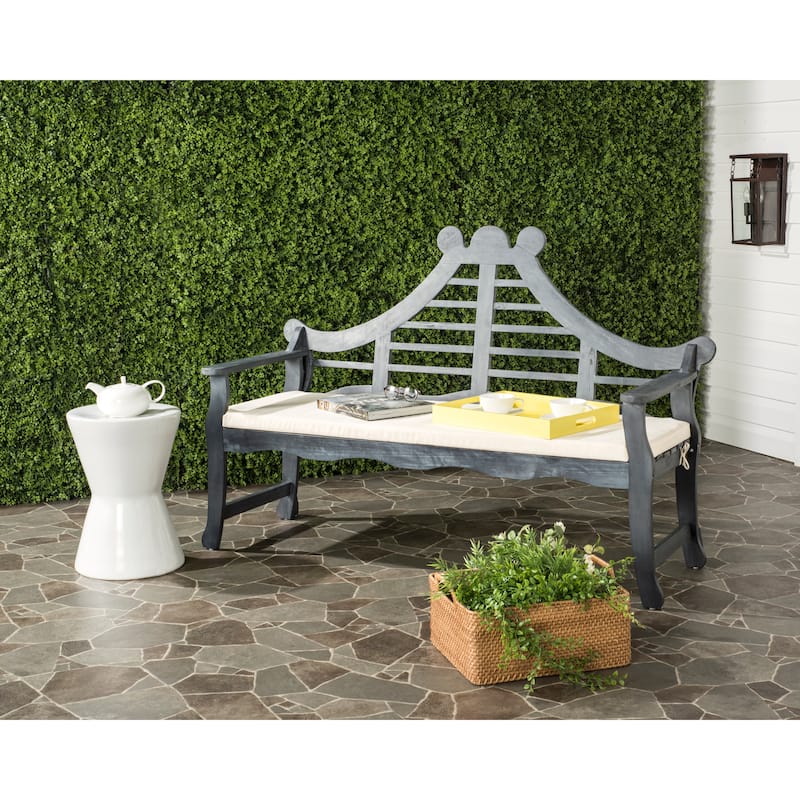 SAFAVIEH Outdoor Belen Bench - 26Wx63Dx43H - Grey/Beige