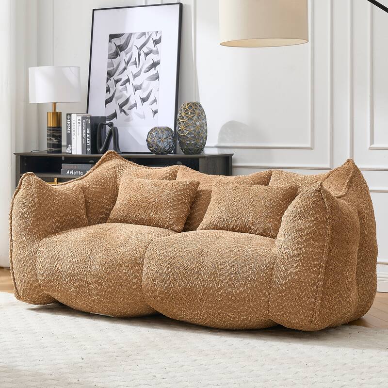 Beanbag Chair with High Resilience Foam Core. The Square Recliner Sofa Is Ideal for Family Members And Friends Engaged in Games