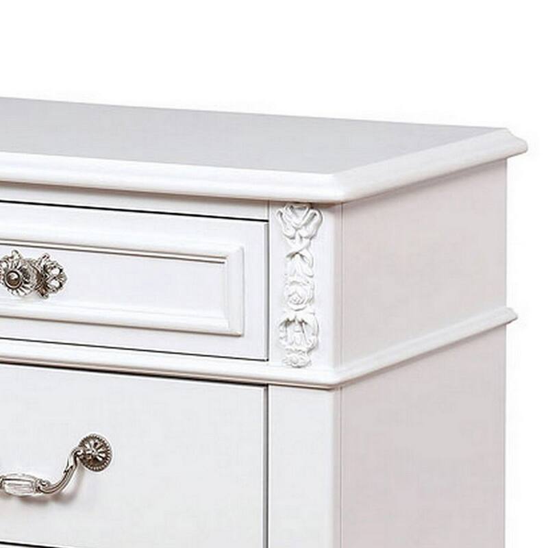 White 3 Drawer 24 in. W Nightstand with Inbuilt Charging USB Port
