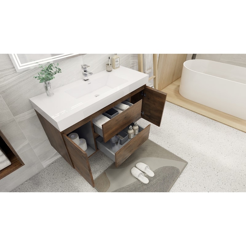 Baillie 48'' Wall-Mounted Vanity with Reinforced Acrylic Sink