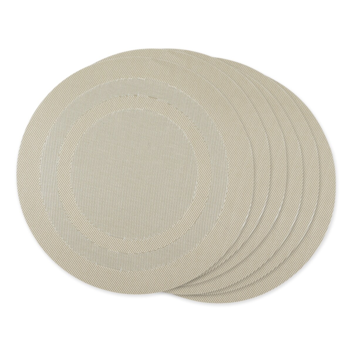 Champagne Pvc Woven Round Placemat Set