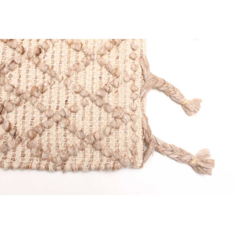 ECARPETGALLERY Braid weave Sienna Tan Wool Rug - 5'2 x 7'6