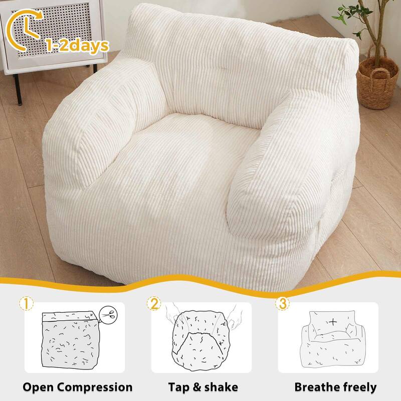 Medium Corduroy Bean Bag Chair