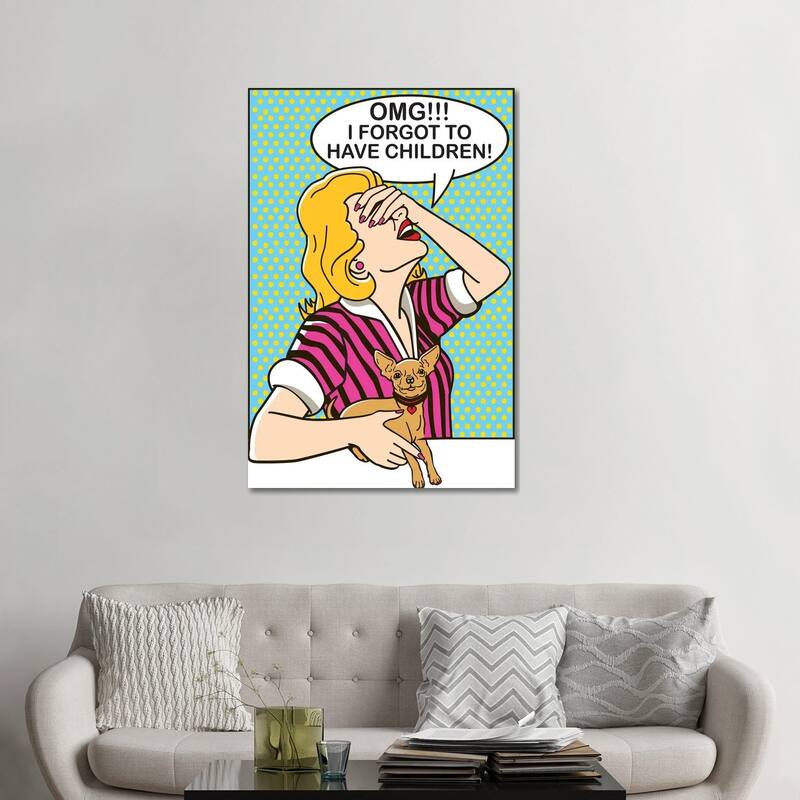 iCanvas "OMG!!!" by Dog is Good and Cat is Good Canvas Print - 48x32x1.5