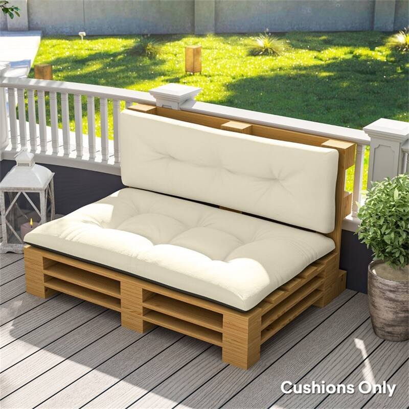 Two Piece Outdoor Indoor Bench Cushion Set Seat and Back 47 Inch Polyester Tufted Cushions - 47.2" L x 30.3" W x 3.9" H