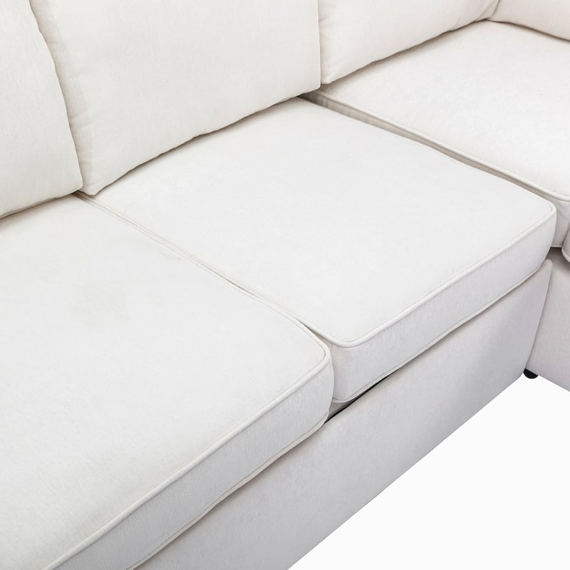 L-Shape Sectional Sleeper Sofa Bed with USB Charging Port