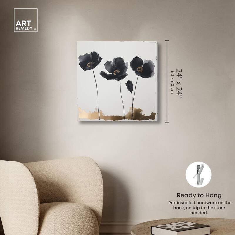 Nocturnal Flowers I Canvas by Art Remedy, Gallery Wrapped